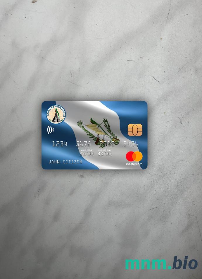 Guatemala Banco de Guatemala wygląd zdjęcia mastercard skan PSD + zdjęcie